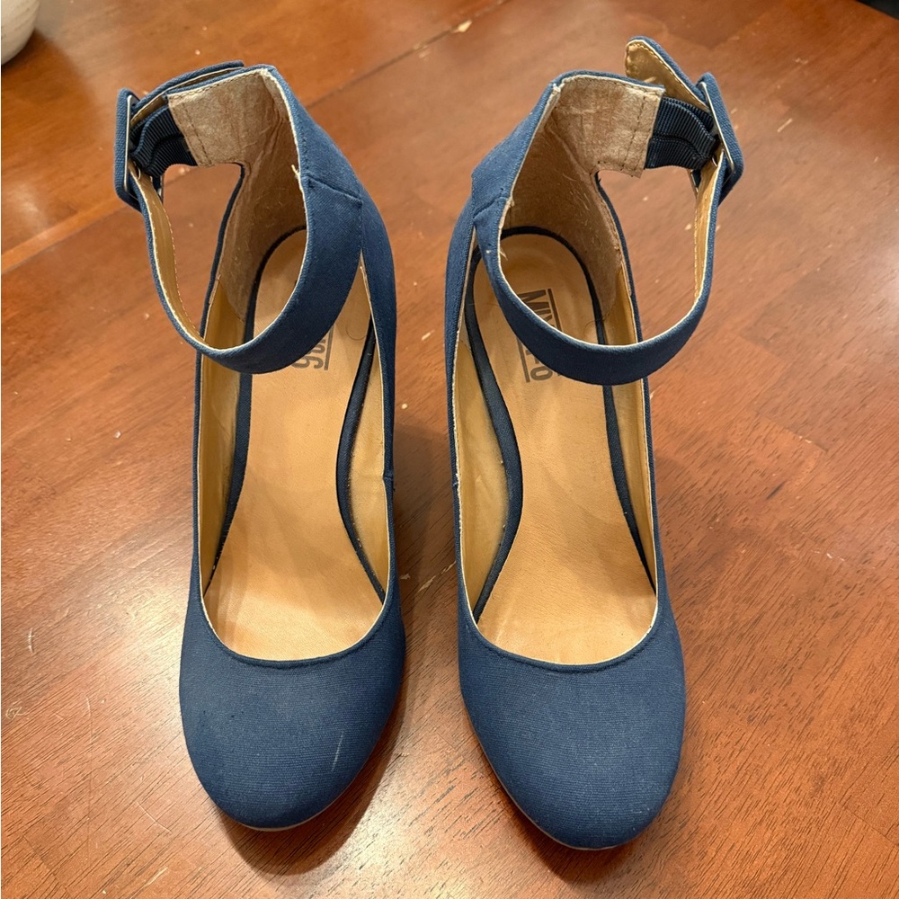 Blue Wedge Heels